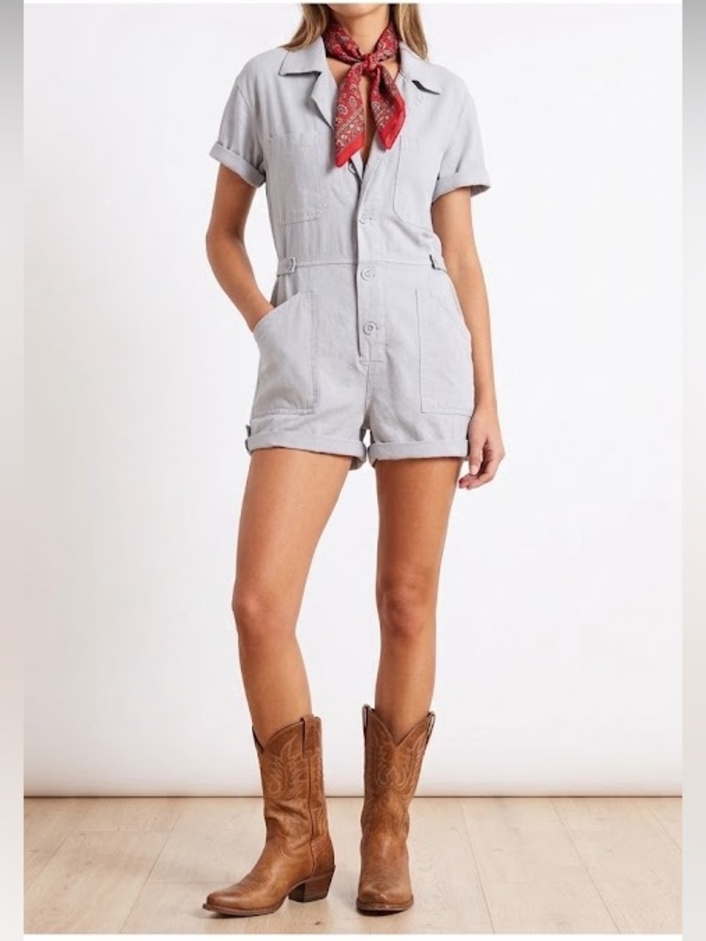 PISTOLA Parker Romper Pearl Blue XS Gameday